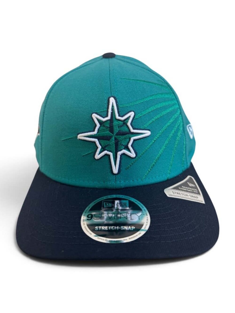 New Era 9Seventy Seattle Mariners Stretch Snap Hat - 7 1/2 - Teal/Black/White